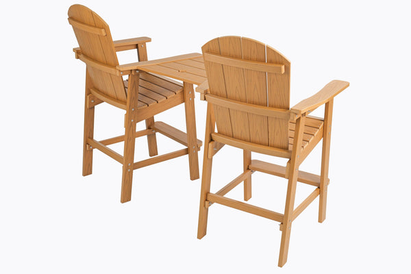 English Elm Lounge Teak-Color Outdoor Chair - All-Weather Comfort, Ergonomic Design & Space-Saving Features! W2085P364116