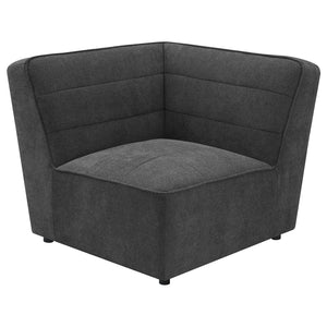 English Elm Vincent Dark Charcoal 6-Piece Modular Sectional Sofa with Ottoman, Plush Pocket Coil Seating for Media Rooms B062S01243
