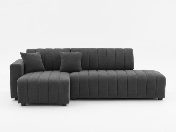 English Elm Scandinavian Channel Tufted L Shaped Sectional Sofa with Plush Foam Cushions B2730S00041