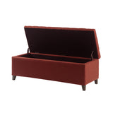 Madison Park Shandra Transitional Tufted Top Soft Close Storage Bench FUR105-0040 Rust Red