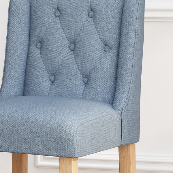 English Elm Christopher Knight Home® - Vienna Tufted Wingback Counter Stools Set of 2 — Elegant Fabric Seating, Button-Tufted Comfort, Durable Rubberwood Frame Light Blue+Natural 64853.00LBLU