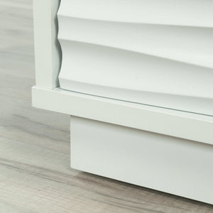 English Elm Night Stand - Sleek White Finish With Ribbed Drawer, Compact Storage Solution For Modern Spaces B356P402787