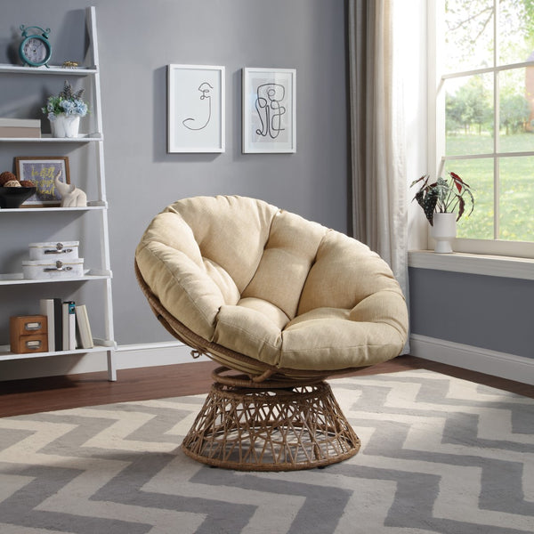 OSP Home Furnishings Papasan Chair Cream