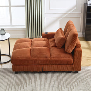 English Elm United Cozy Cloud Sleeper Sofa & Chaise Lounge Chair With Usb, Cup Holders & Adjustable Backrest W1568S00164-GIGA