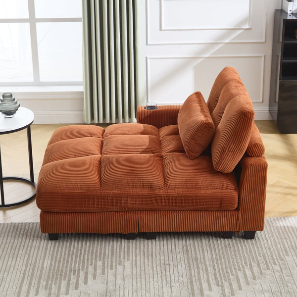 English Elm United Cozy Cloud Sleeper Sofa & Chaise Lounge Chair With Usb, Cup Holders & Adjustable Backrest W1568S00164-GIGA