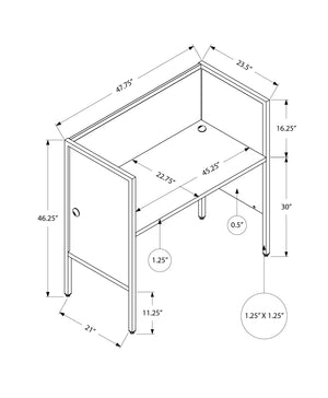 English Elm Office 48" Cubicle Desk White Laminate with Silver Metal Frame, Commercial Grade, Privacy Panel, Cable Management B2710P219923