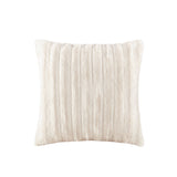 Madison Park Duke Glam/Luxury Faux Fur Square Pillow MP30-2998 Ivory