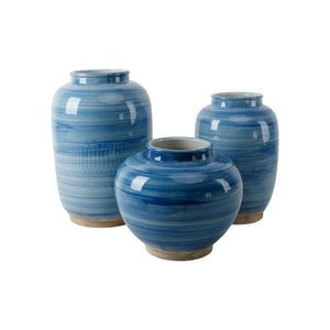 Lilys Sky Blue Round Jar 14X14 8364