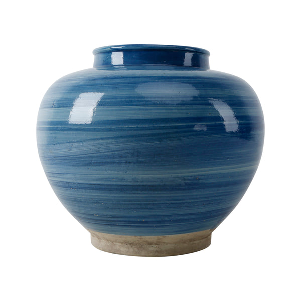 Lilys Sky Blue Round Jar 14X14 8364