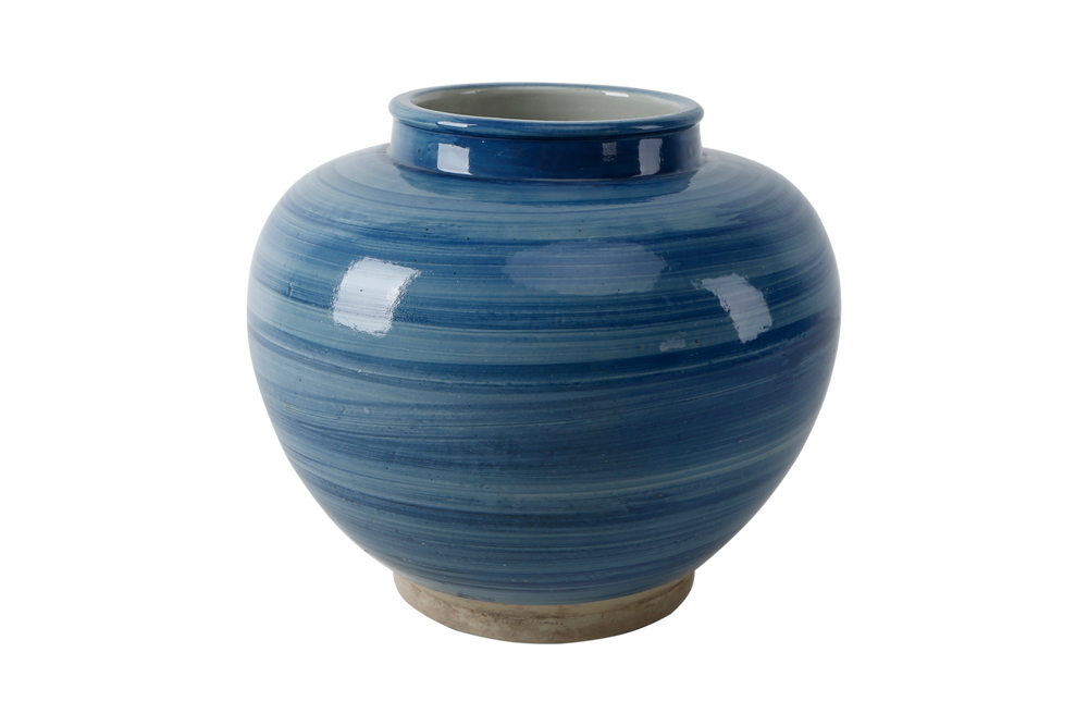 Lilys Sky Blue Round Jar 14X14 8364