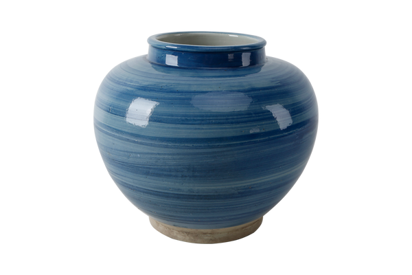 Lilys Sky Blue Round Jar 14X14 8364