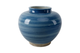 Lilys Sky Blue Round Jar 14X14 8364