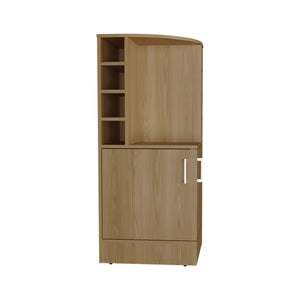 English Elm Jakes 42" Tall Corner Bar Cabinet with 8 Bottle Cubbies, Double Doors and Space-Saving Design Oak 30.5 L x 59 W x 12 H B200P253729