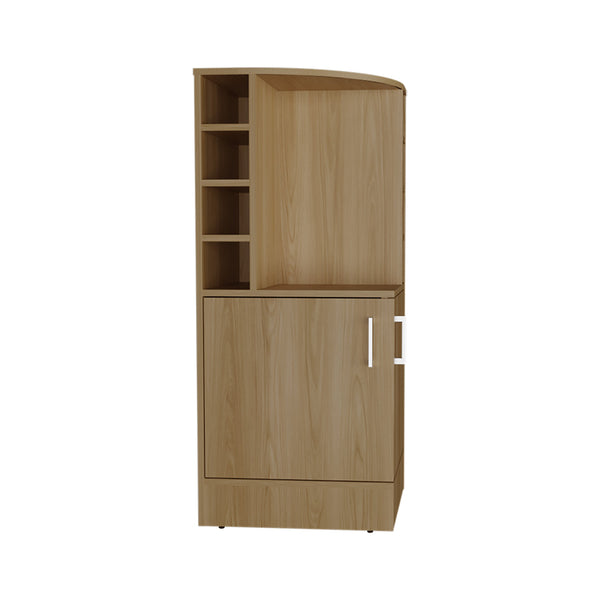 English Elm Jakes 42" Tall Corner Bar Cabinet with 8 Bottle Cubbies, Double Doors and Space-Saving Design Oak 30.5 L x 59 W x 12 H B200P253729