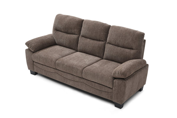 English Elm Summerton Plush Chenille Sofa with Pillow-Top Arms, Foam-Encased Coil Support, Removable Backrest Brown 31 L x 77 W x 15 H B078P349526