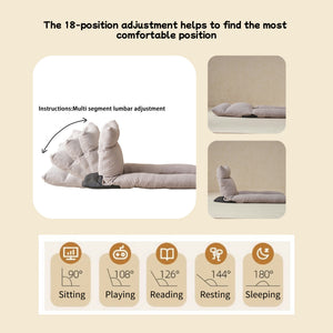 English Elm Adjustable U-shaped Full-Body Recliner Pillow for Sleeping, Reading & Physiotherapy — Gray Metal, Foldable Packaging Enhanced Comfort W244P289150