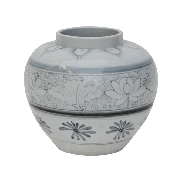 Lilys Ming Ming Vase With Lotus Motif 13X13 8367-2