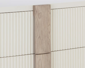 Sunpan VENETTA Dresser - Modern Wood Design with Cream Finish, Spacious Storage & Unique Grain Patterns 110665