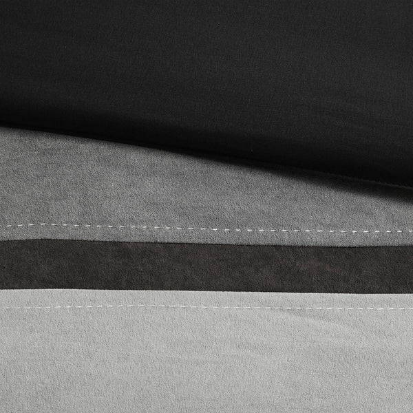 English Elm 7 Piece Faux Suede Comforter Set In Modern Black & Grey For Cal King - Cozy, Hypoallergenic & Stylish! B03597217