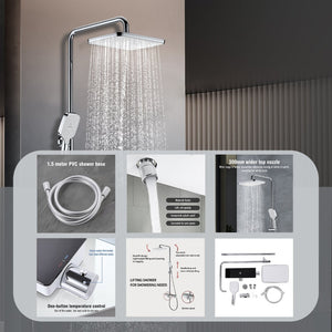 English Elm Triple Function Wall Mounted Shower System with Rainfall Handheld and Copper Body W2071P227920