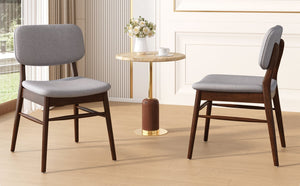 English Elm Christopher Knight Home® - Set Of 2 Mid-Century Dining Chairs - Walnut Frame & Light Gray Upholstery For Timeless Style N759P307029D