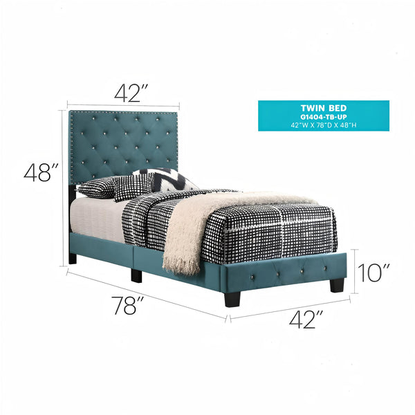 English Elm Charming Velvet Twin Bed with Hidden Storage Drawers, Casual Solid Frame, Easy Assembly Comfort Green 24.6 L x 44 W x 5.5 H B078108017