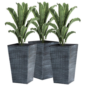 English Elm Outsunny Set Of 3 Stylish Tall Planters - Uv-Resistant, Self-Draining Flower Pots For Indoor & Outdoor W2225P174482-GIGA