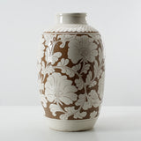 Lilys Amalfi Double Glazed Tall Vase With Flower Motif 10X10X17H 8370-9