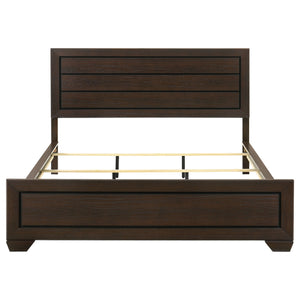 English Elm Villeparisis Dark Cocoa Panel Bed California King with Slatted Ventilation, Sturdy Modern Wood Grain Finish B062S00684