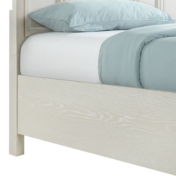 English Elm Wallace & Bay - Gypsum Whitewash Queen Storage Bed with Two Spacious Footboard Drawers, Durable Classic Wood Design B361S00024