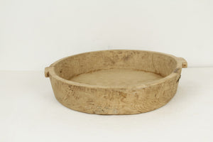 Lilys Round Antique Wooden Tray Weathered Natural Medium  Approx 20" Wide 7" High 8375-M