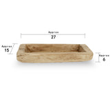 Rectangular Antique Wooden Tray Weathered Natural Large Approx 27X15X6