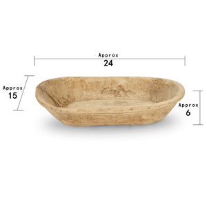Lilys Approx 24" Long Oval Antique Wooden Tray Weathered Natural (Size And Finish Vary) 8377-L