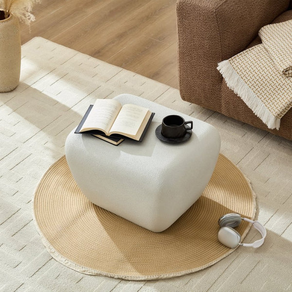 English Elm Modern Travertine Textured Fiberglass Accent Table for Minimalist Living Spaces W2085P399100