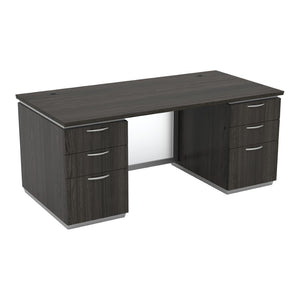 OSP Home Furnishings Tuxedo Executive Dual Pedestal Desk with Multi Drawer Storage for Professional Offices 72X36 TUXSGW-TYP2