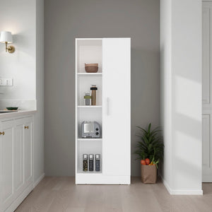 English Elm Juls Tall Slim Pantry Cabinet with Open Shelves for Kitchen or Laundry Room B200P474236