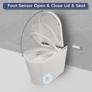 English Elm Tankless Smart Bidet Toilet with Heated Seat, Warm Air Dryer, Auto Open/Close & Remote Control N753P256132G