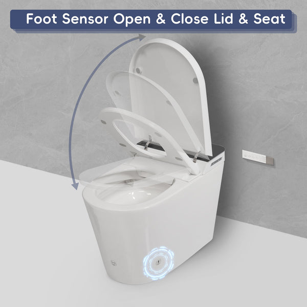 English Elm Tankless Smart Bidet Toilet with Heated Seat, Warm Air Dryer, Auto Open/Close & Remote Control N753P256132G