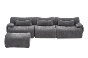 English Elm Boneless Curved Sofa 3 Seat Low Profile Streamlined Frame for Modern Living Rooms W3728S00009