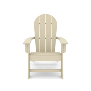 English Elm Adirondack Outdoor Chair Weatherproof Hdpe Fan Back Ergonomic Poolside Patio Lounger Beige B195P198780
