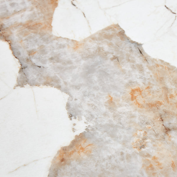 English Elm 63"x35.4" Luxurious Marble-Patterned Tempered Glass Dining Table with Gold Fork Legs, Scratch-Resistant Elegance Black W1151S03723