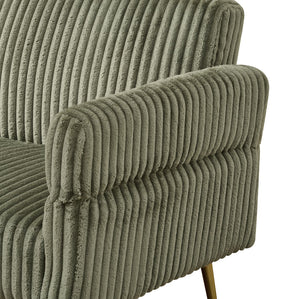 English Elm 79 Corduroy Sofa Bed Foldable Double Convertible Sleeper with Folding Armrests for Compact Living Rooms Green W2290P250574