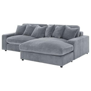English Elm Marcus Fog Modular Reversible Sectional Sofa with Pillows – Terracotta Fog Upholstery, Track Arms, Ottoman Lounge B062S01211