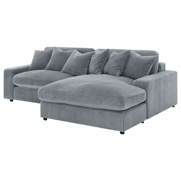 English Elm Marcus Fog Modular Reversible Sectional Sofa with Pillows – Terracotta Fog Upholstery, Track Arms, Ottoman Lounge B062S01211