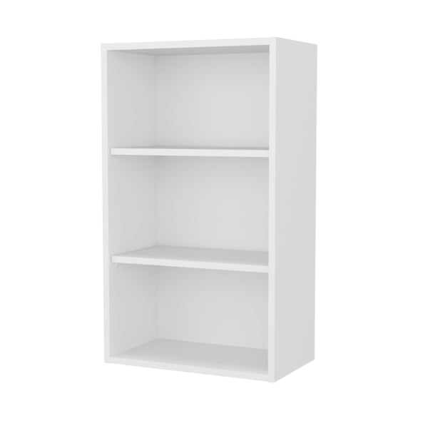 English Elm Guadalupe Melamine Wall Cabinet with Three Open Shelves for Kitchen Storage, Scratch-Resistant Design White 38.6 L x 26 W x 3.5 H B128P244993