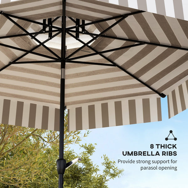 English Elm Outsunny 8.6 Ft Vented Patio Market Umbrella with Crank Tilt and Upf 30 Protection W2225P485589