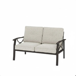 English Elm 5-piece Outdoor Steel Conversation Set with Thick Foam Cushions for Patio or Deck Beige B082S00121