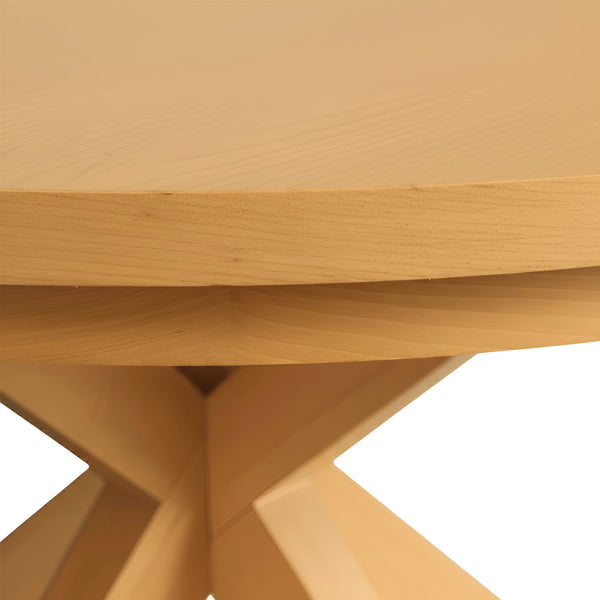 Griffin Farmhouse Dining Table Oak Veneer Solid Wood Base for Modern Room Entertaining