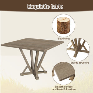 English Elm Modern Farmhouse Square Counter Table - 48" Solid Rubberwood With Rustic Gray Finish, Seats 4 Comfortably W2537P168478