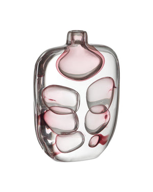 Currey & Company Vicolino Medium Vase - Handcrafted Clear & Purple Glass With Organic Bubbles For Stunning Decor Pink Glass 1200-1016-currey-company